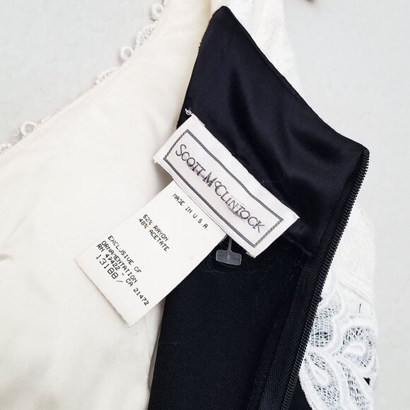 Vintage 1980's Scott McClintock Lace Applique Victorian Cocktail Maxi Dress Prom - Picture 8 of 14